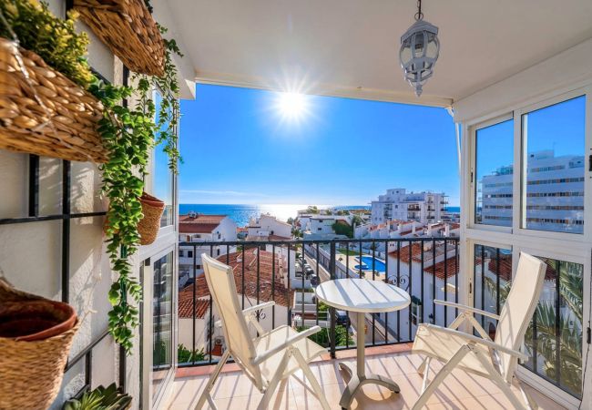 Terraza con vistas al mar en el apartamento Miami 5 en Nerja