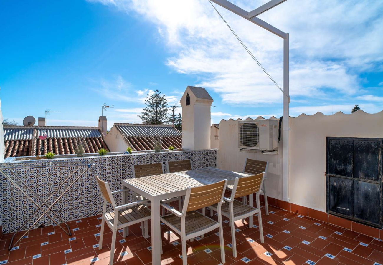 Private roof terrace with outdoor dining and BBQ in Nerja