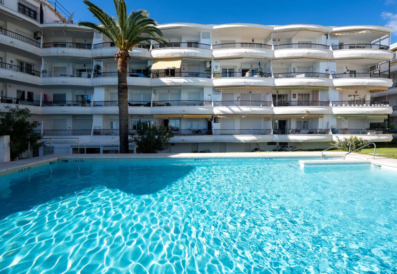 Sunny swimming pool always available at Acapulco 302 with a view of the building