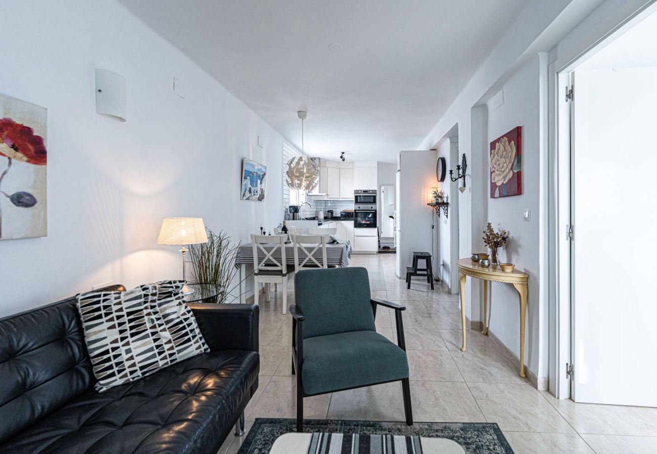 Living room with comfortable sofa