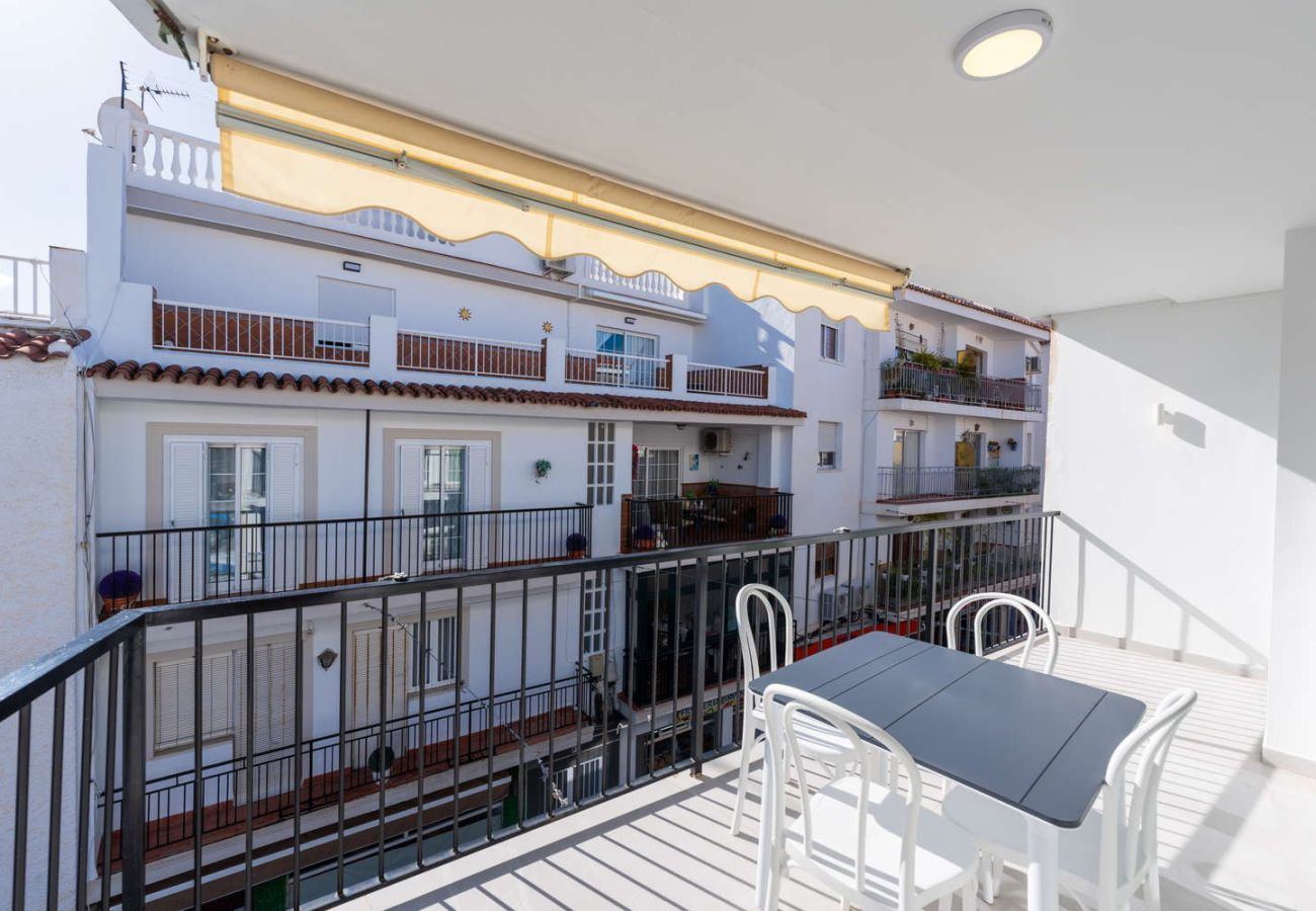Private terrace in Calle Diputacion Nerja with town centre views and local atmosphere.